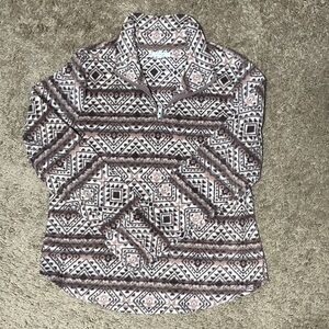 Maurices Brown Geometric Pullover